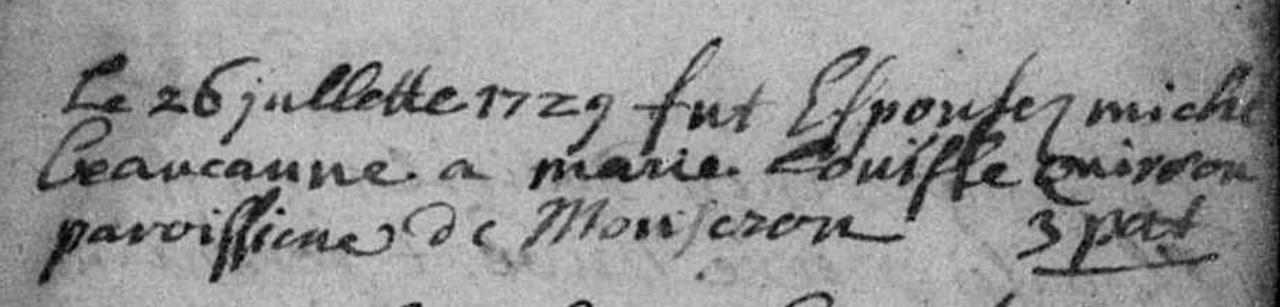 Acte de mariage Beaucarne Quivron